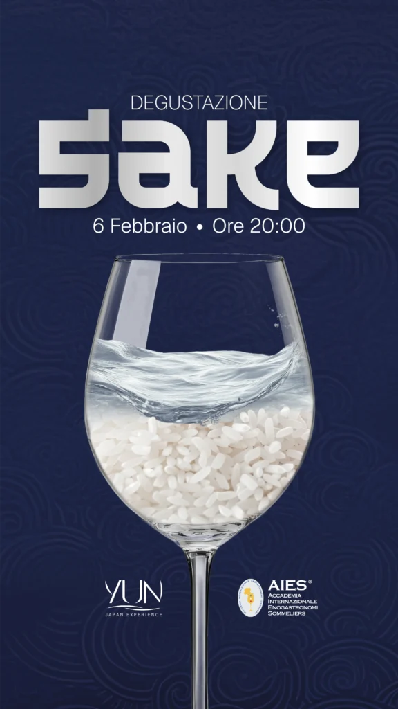 locandina evento degustazione sake ristorante agenzia di comunicazione fiftyfive media ferrara